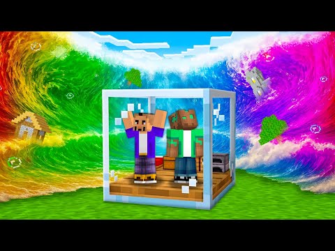 SOBREVIVIMOS al TSUNAMI ARCOIRIS en MINECRAFT!
