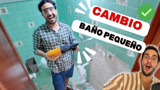 ✅ Baño Pequeño  1.8m2 Cambio RADICAL🔨 😱PARTE 1💲💸