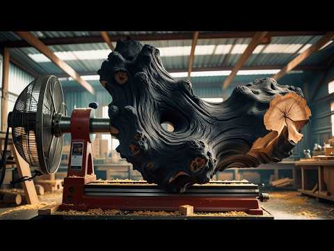 From Raw Wood to Masterpiece: The Magic of Woodturning - Giant Strange Charred Wood