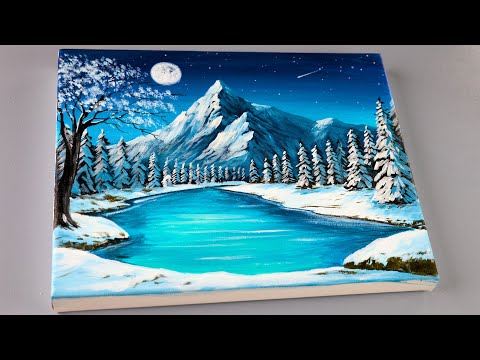 Easy Painting | Mountain Painting | Acrylic painting