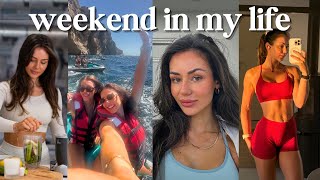 spend a weekend with me 🍵🧘🏻‍♀️ (workout class, anti-inflam smoothie + yaps)