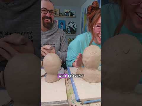 Sculpting each other - pottery date night!