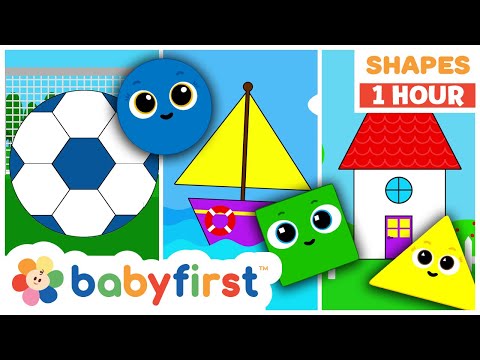 Learn Shapes for Children | Shapes School | Educational Video | Boat | Soccer | 1 Hour | BabyFirst