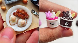DIY MINIATURES for real DOLLHOUSE| Polymer Clay Art| Strawberrypuffcake 