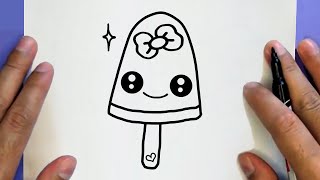 COMO DESENHAR UM GELADOS DE MELANCIA FOFO, PASSO A PASSO, JACKDesenhos