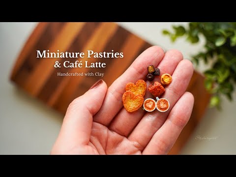 DIY - 粘土でつくる焼き菓子とカフェラテ - Miniature Pastries & Café Latte Created with Clay