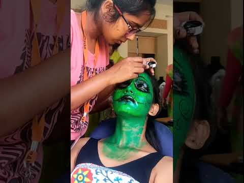 😍1st Prize In compition 😱 Halloween Makeup Ideas / halloween painting on face 2024