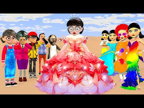 Scary Teacher 3D vs Squid Game Design Princess Dresses Style Squid Doll Girl Nice or Error Challenge