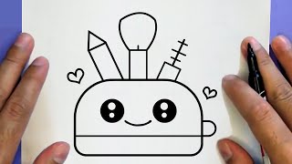 HOW TO DRAW A CUTE TOILET, STEP BY STEP, DRAW Cute things