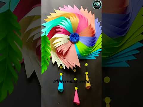Unique Paper Flower Wall Hanging Ideas #shorts #youtubeshorts #viralvideo #hkcreativeworld
