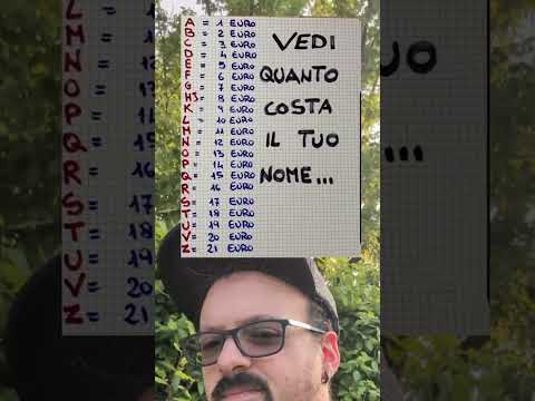 QUANTO COSTA IL TUO NOME