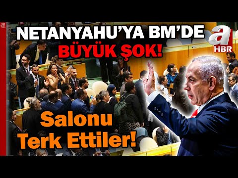 Katil Netanyahu'ya BM'de Büyük Şok... Yuhalayıp Salonu Terk Ettiler! | A Haber