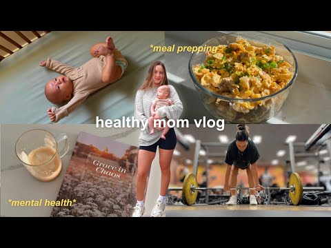 HEALTHY MOM VLOG 🧘‍♀️ easy meal prep, leg day, protein muffins, grocery haul, getting things done!