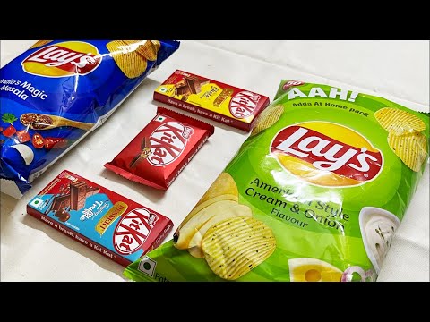 Mouthwatering Opening of Tasty Chocolates,chips|Lays American Cream and Onion , India's Magic Masala