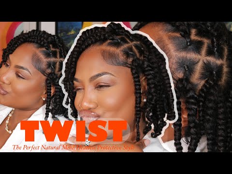 Natural Mini Twists BOB | Realistic Kinky Bulk Amazon Maroochin #hairstyle