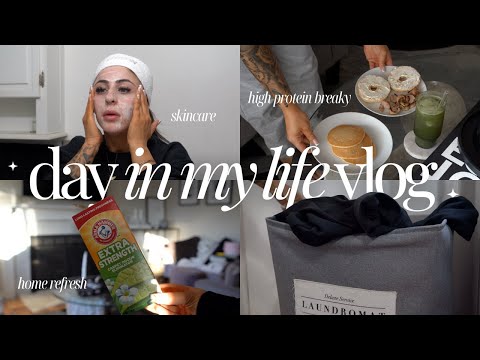 VLOG | *realistic* slow morning routine, high protein breaky, updated skincare, home refresh + more