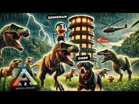 I Defended My Base from SHINCHAN and CHOP’s Insane Dinosaur Attack In ARK SURVIVAL EVOLVED