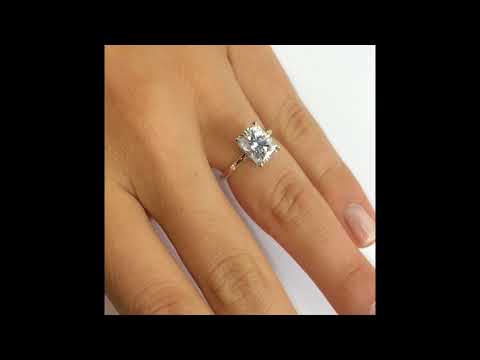 9x7mm Radiant Cut Moissanite Engagement Ring