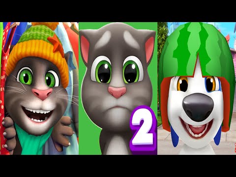 My Talking Tom2 vs My Talking Tom vs My Talking Hank |Tom2 wear Sports Visor ios Andriod Game Ep4020