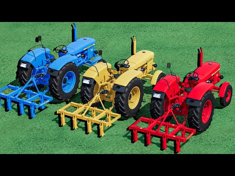 GAME with Colors - CULTIVATING WORK with GIANT MACHINE w JOHN DEERE Tractors - Farming Simulator 22