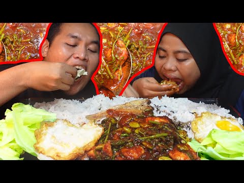 TENGAH MUSIM PETAI NI❗️❗️ SAMBAL PETAI UDANG PUCUK PAKU (mukbang malaysia)