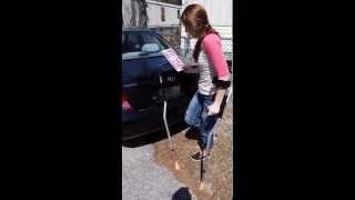 Getting up from the ground with forearm crutches