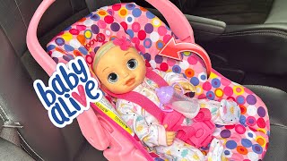 BABY ALIVE Doll packing diaper bag for Grandmas house 👜