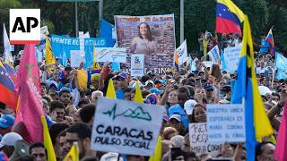 YouTube video thumbnail: Venezuela Opposition Supporters Rally to Demand Machado’s Return and Presidential Elections