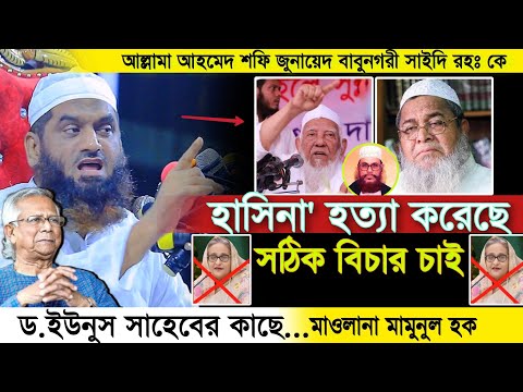 আল্লামা আহমেদ শফি জুনায়েদ বাবুনগরী সাইদি রহ কে হ/ত্যা করেছে সঠিক বিচার চাই মামুনুল হক কঠিন হুংকার