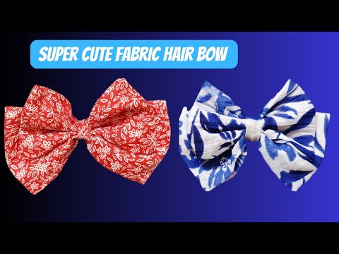 How to make fabric hair bow/ hair bow tutorial/ easy stitching