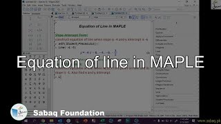 Equation of line in MAPLE