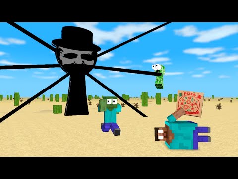 Minecraft Mobs : BLACK Incredibox Sprunki vs Mobs 3 - Minecraft Animation