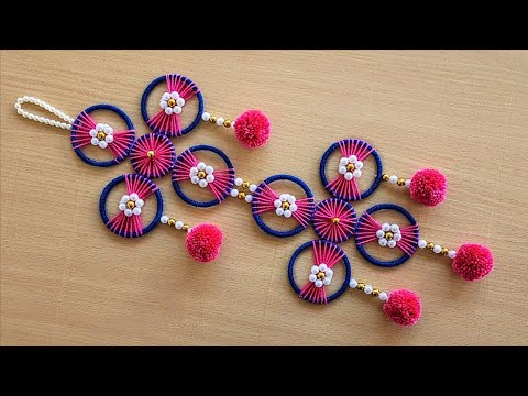 Old Bangle Reuse Idea - Easy Woolen Flower Wall Hanging using Old Bangles - Best Out Of Waste