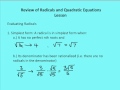 Radicals and Quadratic Equations Concepts