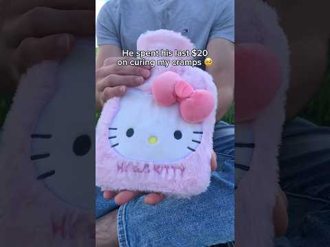 The perfect cure for her period cramps🩸🥺 #sanrio #girlfriendgift #plushies #hellokitty