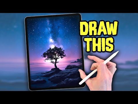 PROCREATE Landscape Drawing Tutorial STAR TREE in EASY STEPS