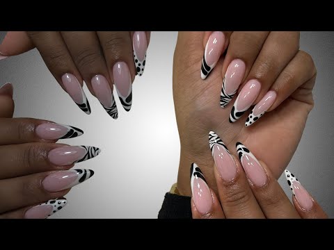 HOW TO: Gel-X Black & White French Design (ASMR NAIL TUTORIAL)