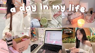 DAY IN MY LIFE *as a creator*👩🏻‍💻💭 work-life balance, life updates, cafe hopping, shopping + haul💌✨
