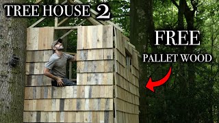 Building a Tree House with Free Pallet Wood: Cheap Off Grid Project (PART 2)