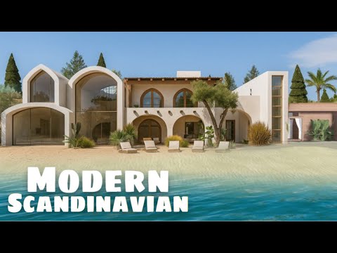 Bloxburg: Luxury Beach Scandinavian House (Bali inspired) | House Build | Roblox