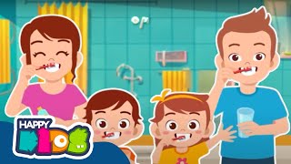 ¡Cepíllate los dientes conmigo!😀🥳 Canciones Infantiles 2025 |🥳 Happy Kids