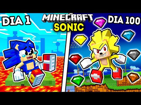 🟦SOBREVIVÍ 100 DÍAS como SONIC en MINECRAFT HARDCORE!