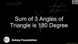Sum of 3 Angles of Triangle is 180 Degree