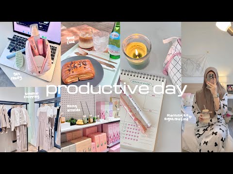 A PRODUCTIVE DAY IN MY LIFE🧖🏻‍♀️💌 running errands,self care,morning to night routine,coffee shop⋆𐙚 ̊