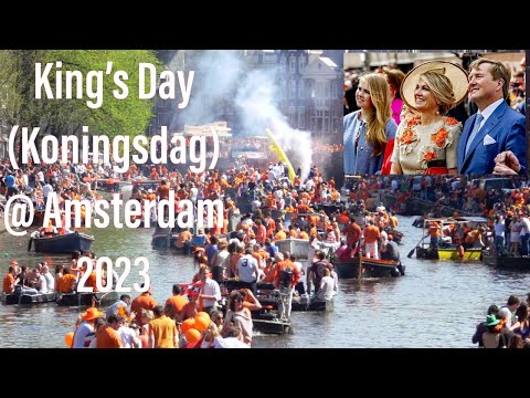 King’s Day (Koningsdag) 2023 celebrations at Amsterdam, Netherlands | 4K Walking Tour