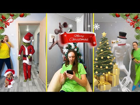 Grinch, Siren Head Frosty and Xmas monsters | Funny New Year 2023 compilation #shorts