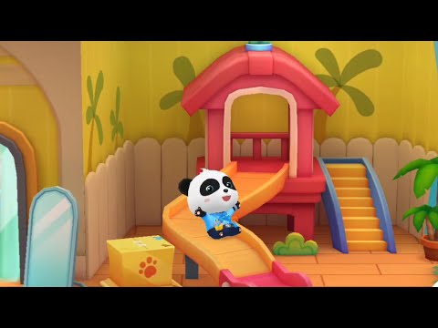 BERMAIN PEROSOTAN DAN GAME EDUKASI DI RUMAH BARU BAYI PANDA KIKI | RUMAH BERMAIN PANDA | BABYBUS