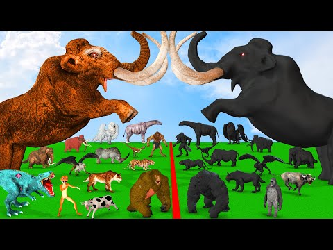 Prehistoric Mammals VS Shadow Itself Mammals Size Comparison Mammoth Dinosaur Animal Epic Battle