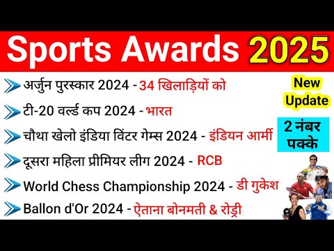 Sports Awards 2025 || Khel Current Affairs 2025 || Sports Related Current Affairs 2025