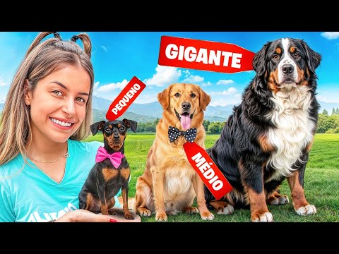 24 HORAS COM CACHORRO MINI VS MÉDIO VS GIGANTE !!!